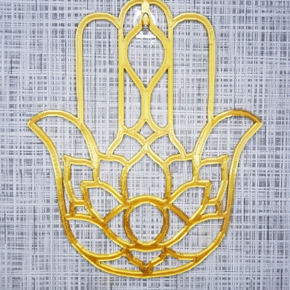 handmade Wall Decor Hamsa Hand Lotus Flower Evil Eye Protection